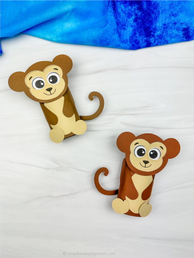 Monkey Toilet Paper Roll Craft For Kids [Free Template] Story