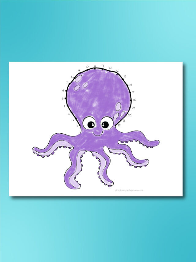 Octopus Connect The Dots For Kids [Free Printables] Story