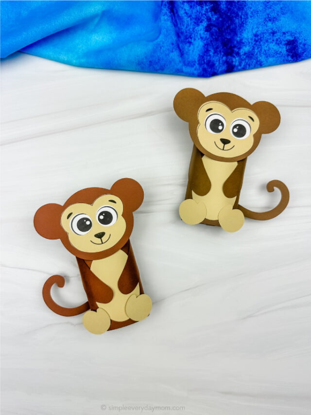 Monkey Toilet Paper Roll Craft For Kids [Free Template] Story