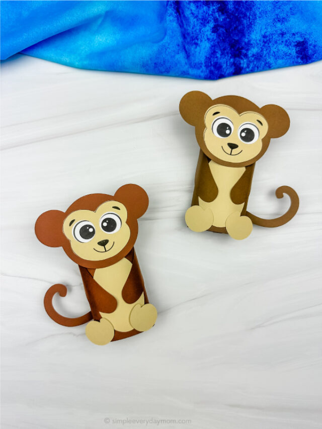 Monkey Toilet Paper Roll Craft For Kids [Free Template] Story