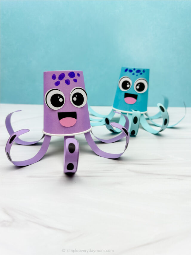 Paper Cup Octopus Craft For Kids [Free Template] Story