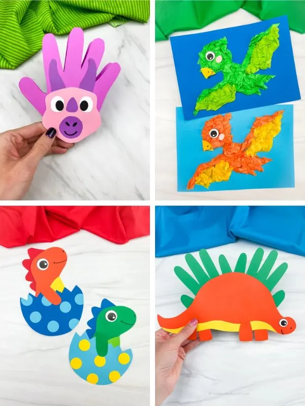 dinosaur craft ideas for kids image collage