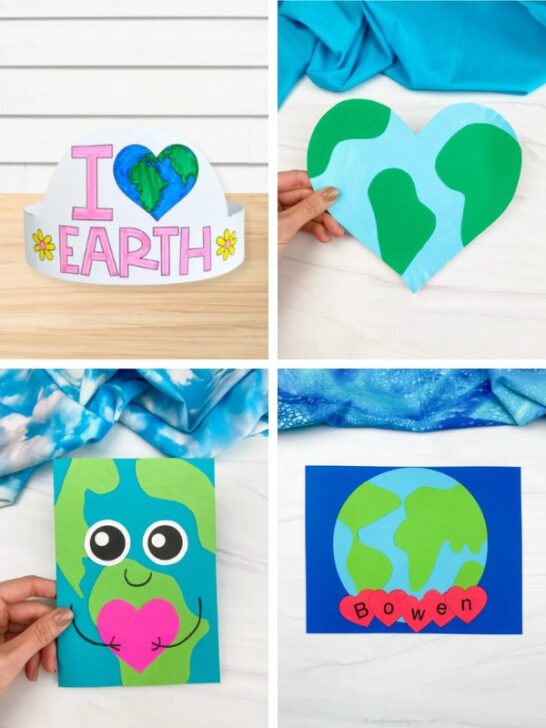 Cute Earth Paper Craft For Kids [Free Template]