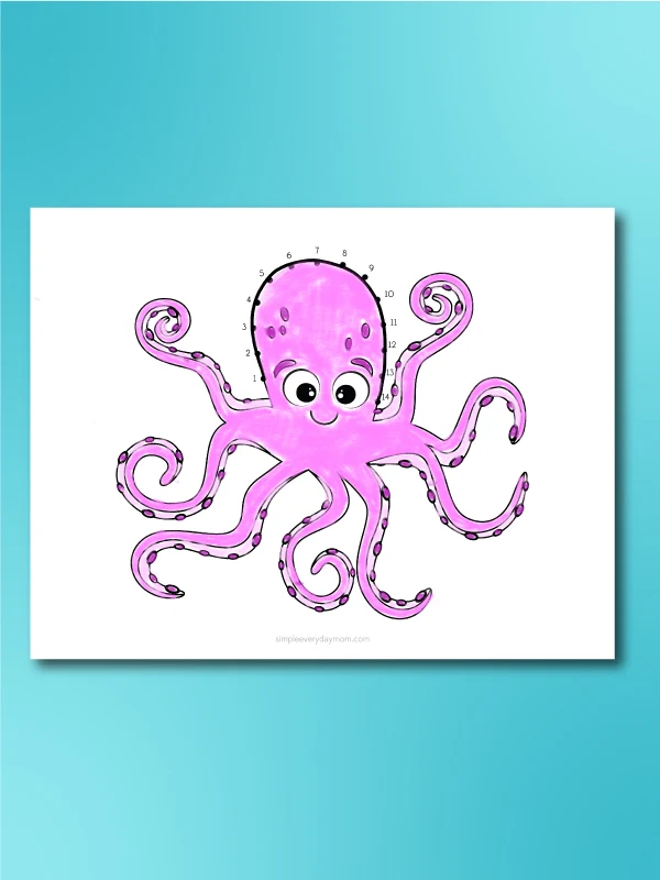 octopus connect the dots pink octopus