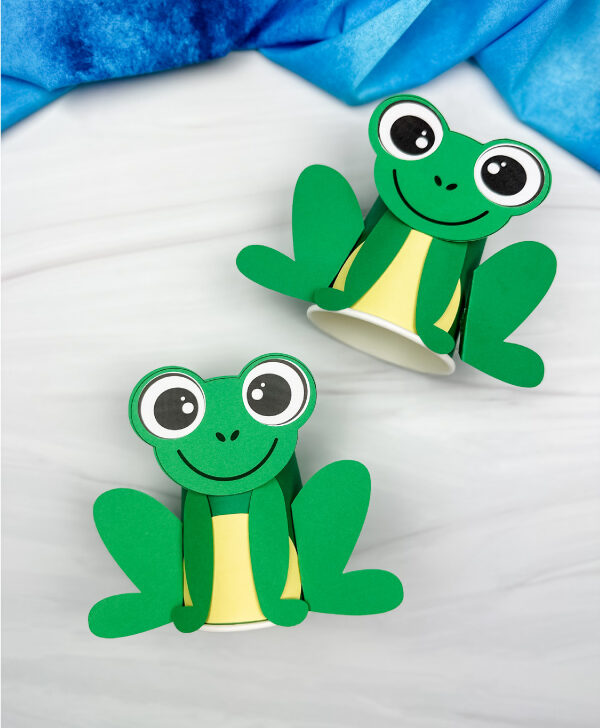 two examples of frog paper cup craft