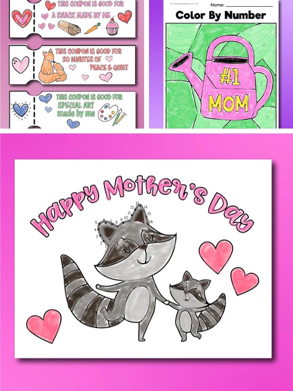 Mothers Day activities ideas collage