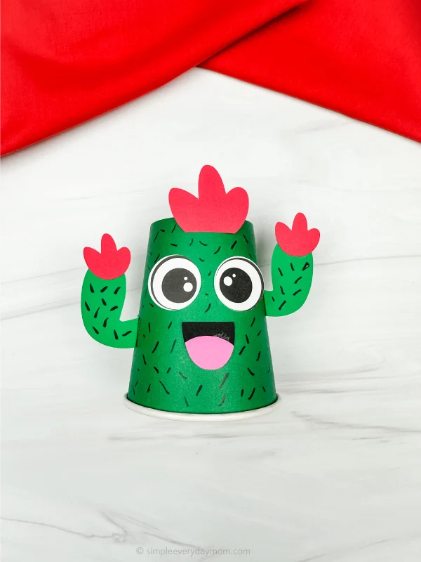 single example of cactus paper cup craft