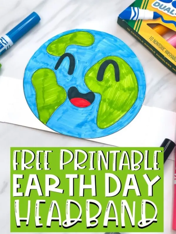 earth day printable headband printed and colored