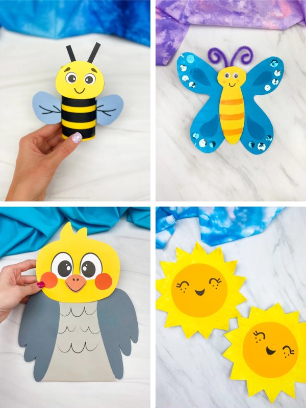spring craft ideas for kids image collage