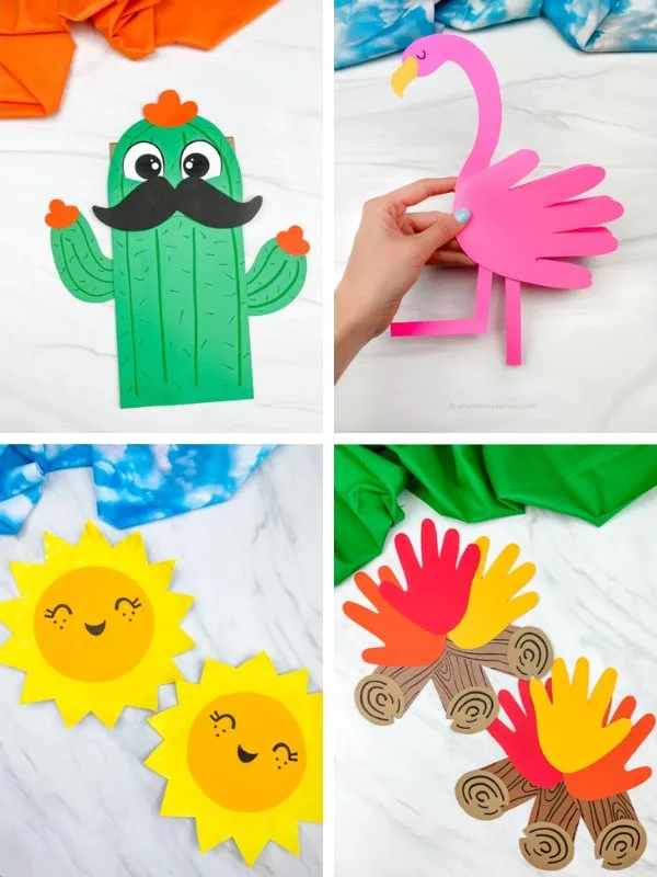 Summer craft ideas image collage