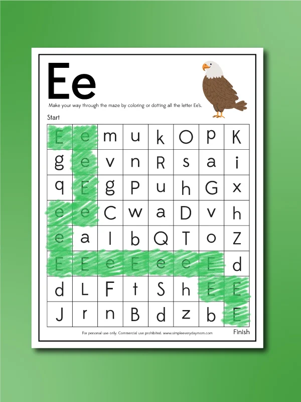 bald eagle worksheet letter maze
