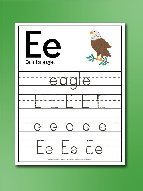 bald eagle worksheets letter trace