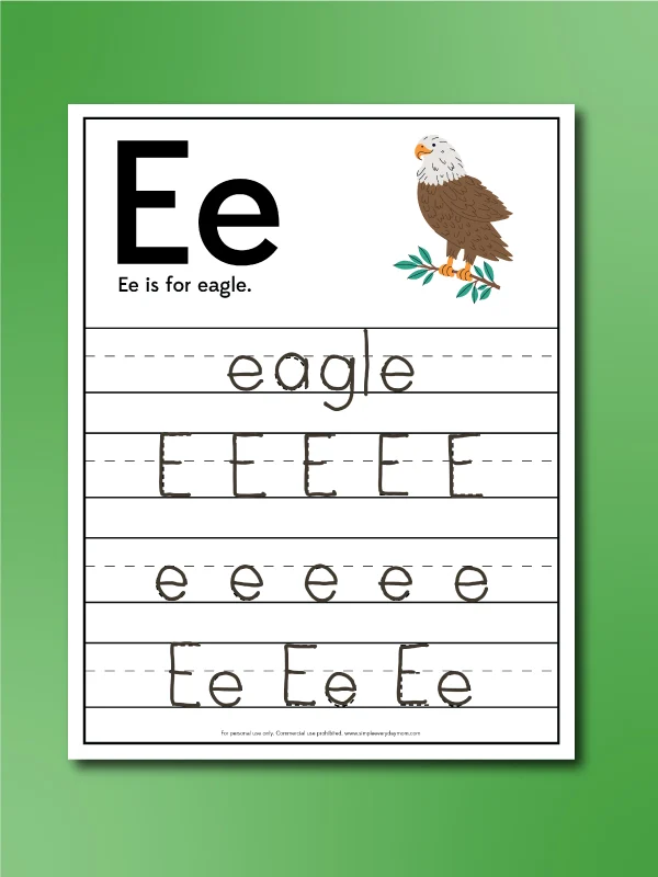 bald eagle worksheets letter trace