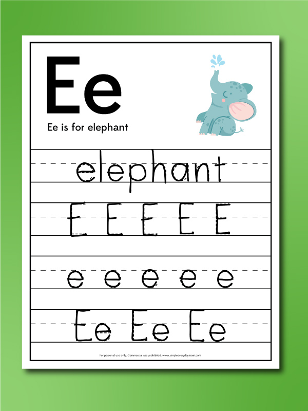 elephant handwriting worksheet