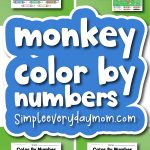 Monkey color by number worksheets cover image