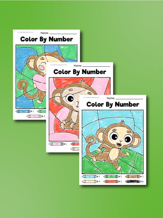 Free Monkey Color By Numbers For Kids