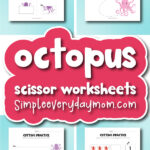 Octopus cutting practice worksheets cover image