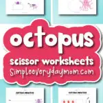 Octopus cutting practice worksheets cover image