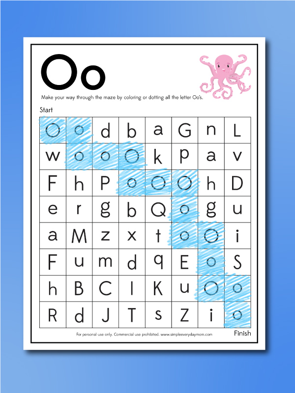 octopus worksheet letter maze