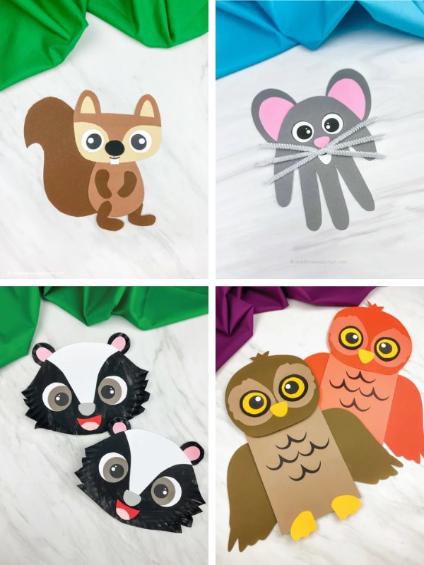 animal craft ideas for kids image collage