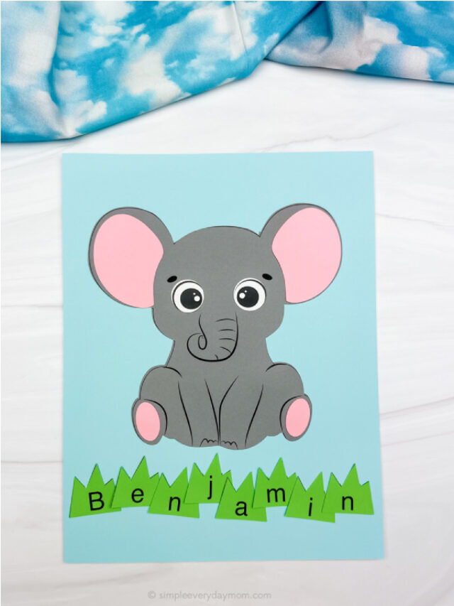 Elephant Name Craft For Kids W/Editable Template Story