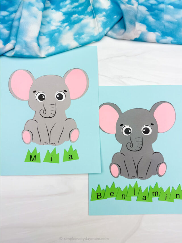 Elephant Name Craft For Kids W/Editable Template Story