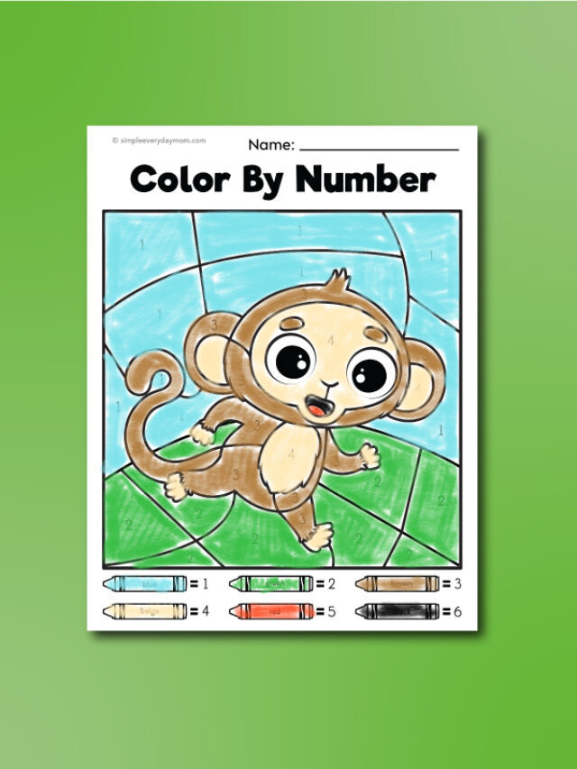 Free Monkey Color By Numbers For Kids Story