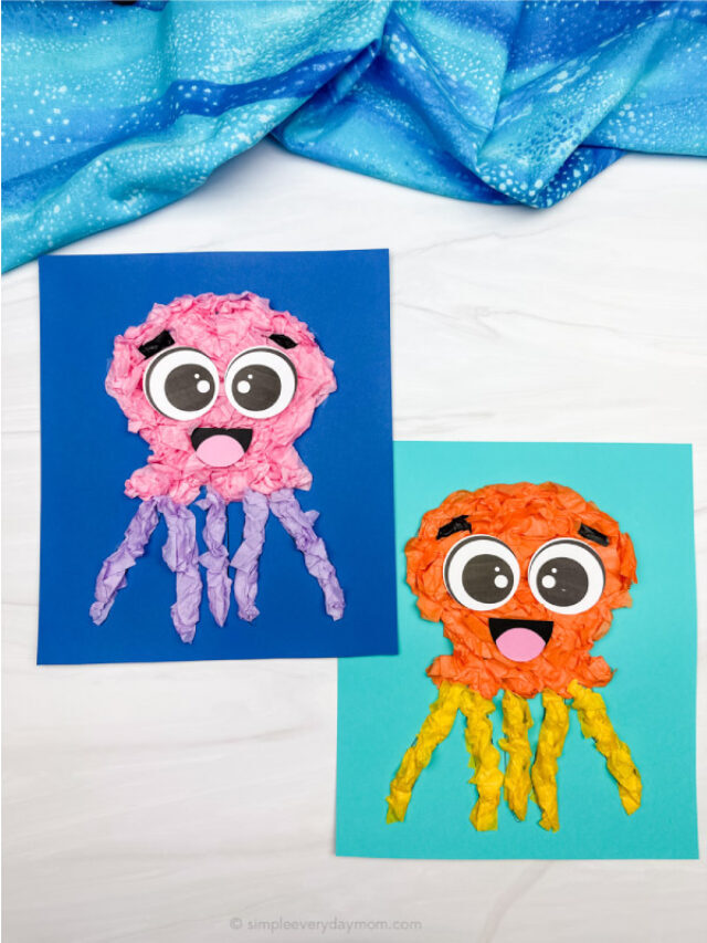 Tissue Paper Jellyfish Craft For Kids [Free Template] Story