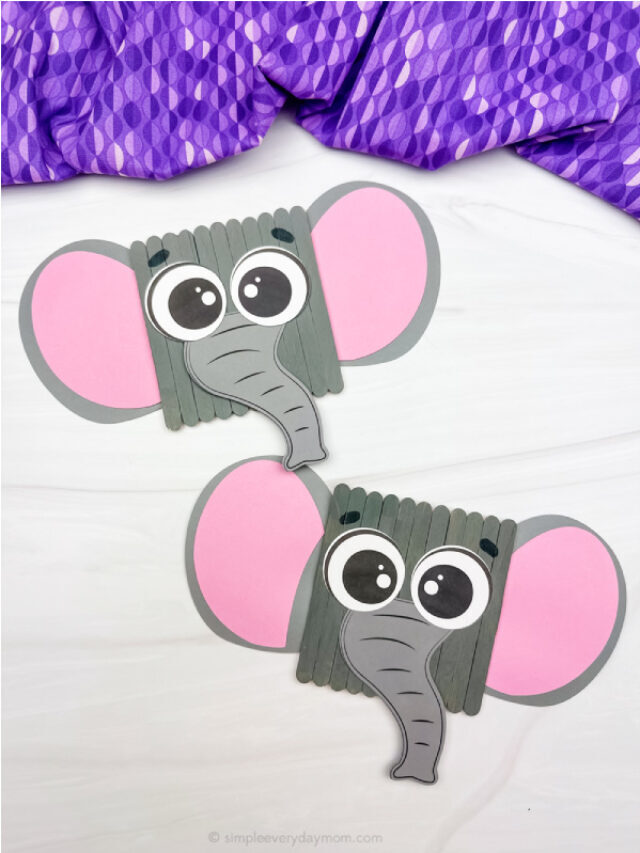 Elephant Popsicle Stick Craft For Kids [Free Template] Story
