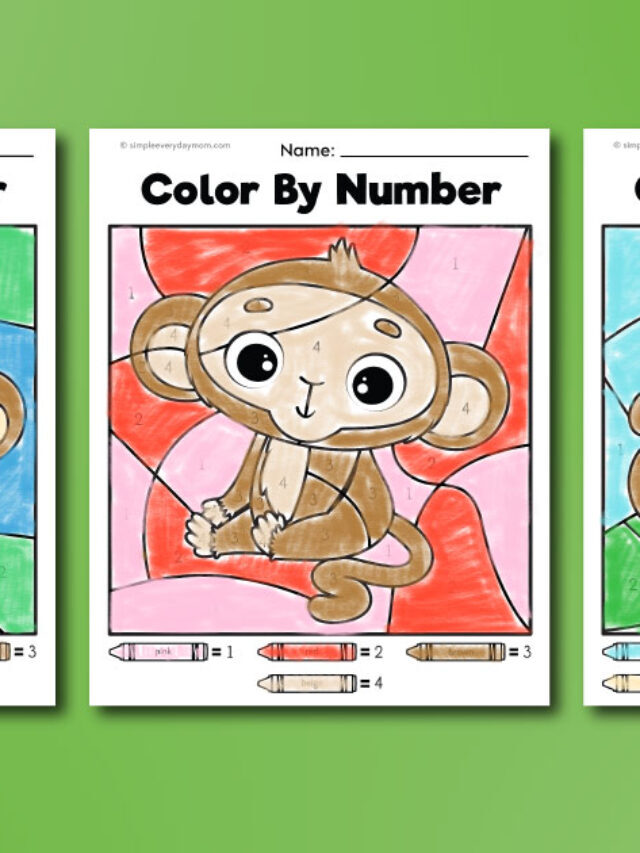Free Monkey Color By Numbers For Kids Story