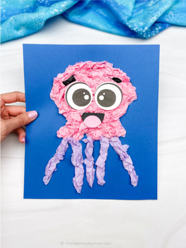 Tissue Paper Jellyfish Craft For Kids [Free Template] Story