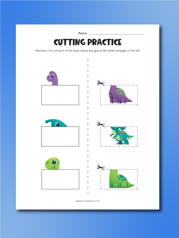dinosaur cutting practice