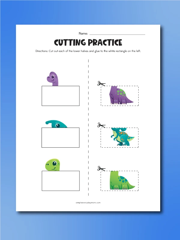 dinosaur cutting practice
