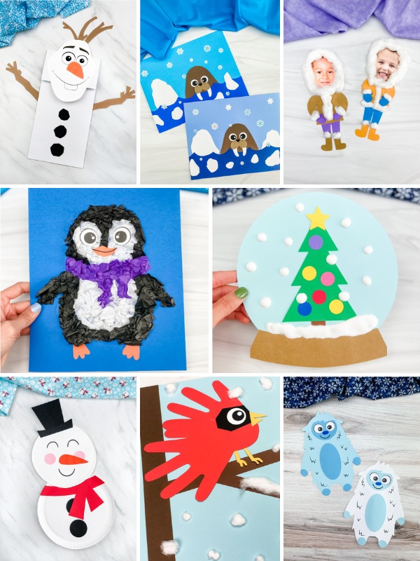winter crafts image collage
