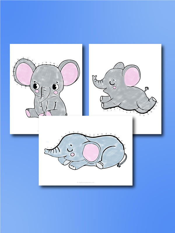elephant dot to dot collage