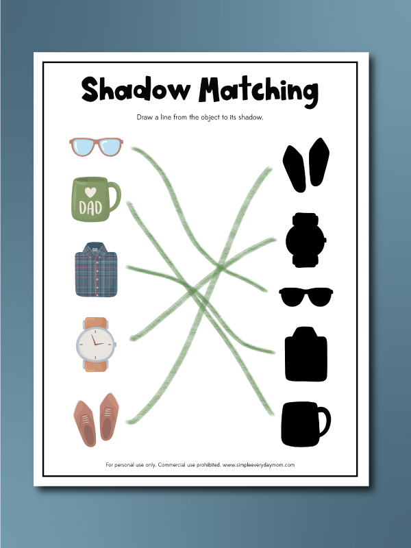 fathers day shadow matching sheet
