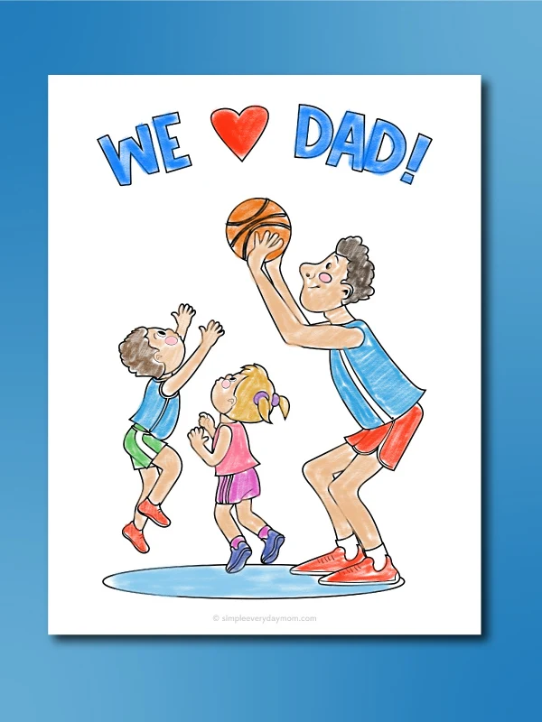 we love dad coloring page