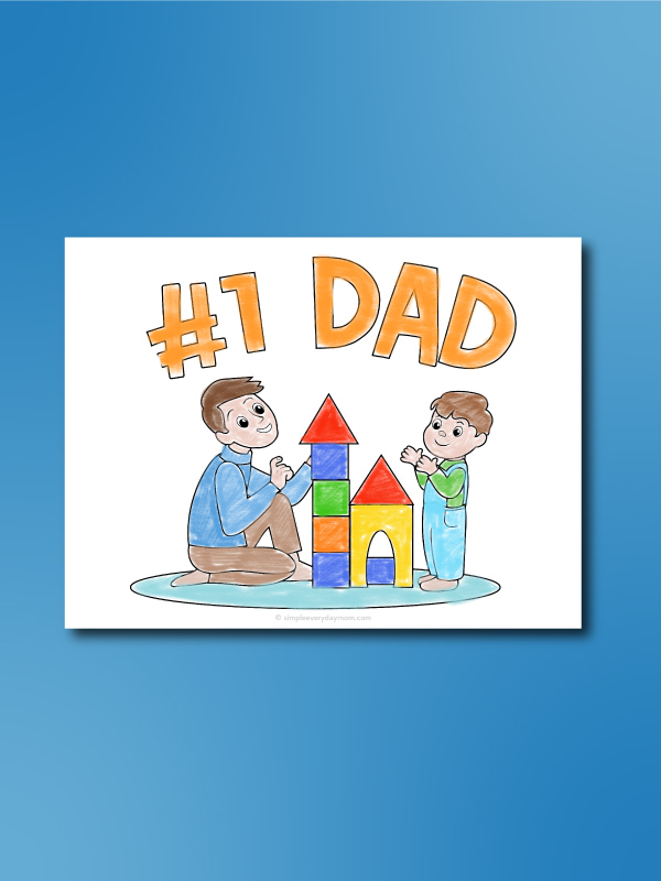 #1 dad coloring page