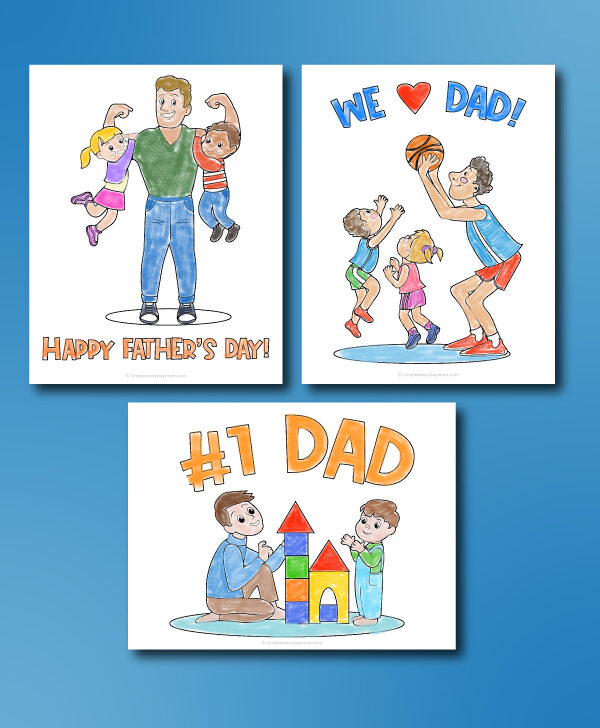 fathers day coloring page image collage