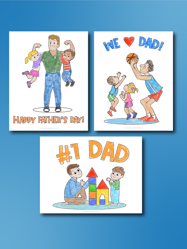 fathers day coloring page image collage