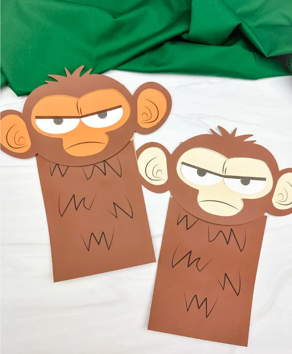 two side by side examples of monkey craft