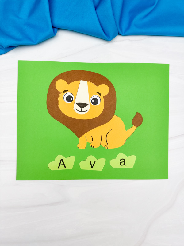 single example of lion name craft finished