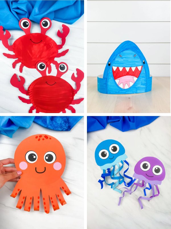 Ocean craft ideas for kids image collage