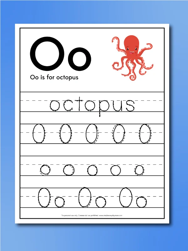 octopus worksheet letter trace