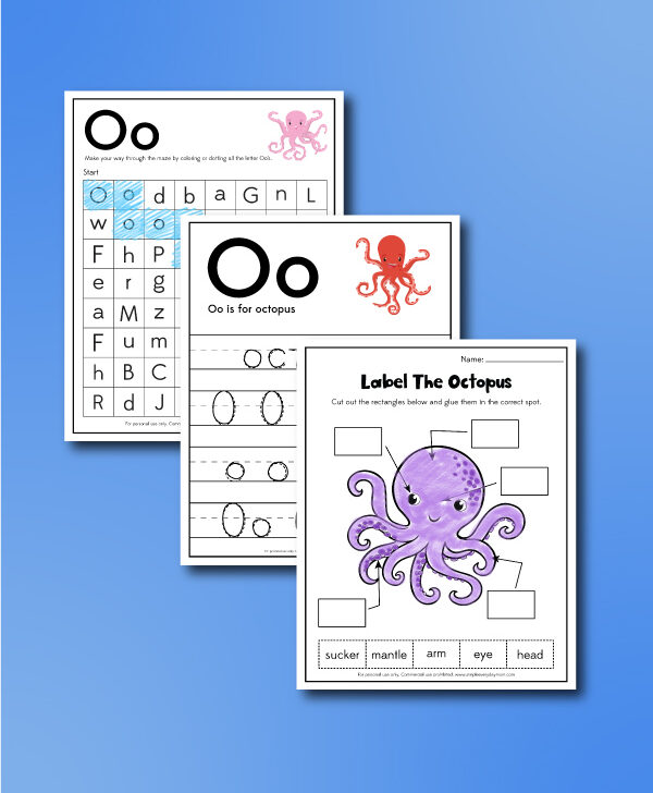 octopus worksheet collage
