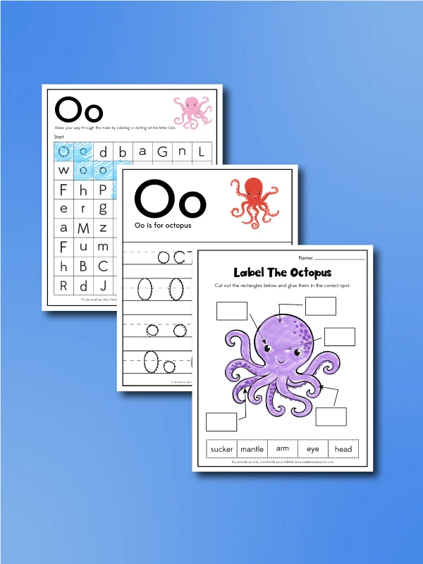 octopus worksheet collage