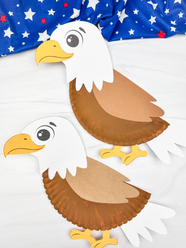 two examples of eagle paper plate craft
