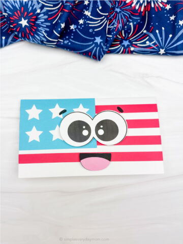 American Flag Card Craft For Kids [Free Template]