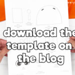 printed robot card template with "download the template on the blog" overlay