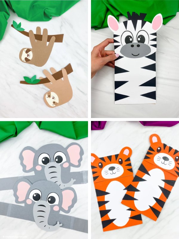 Zoo animal craft ideas for kids image collage